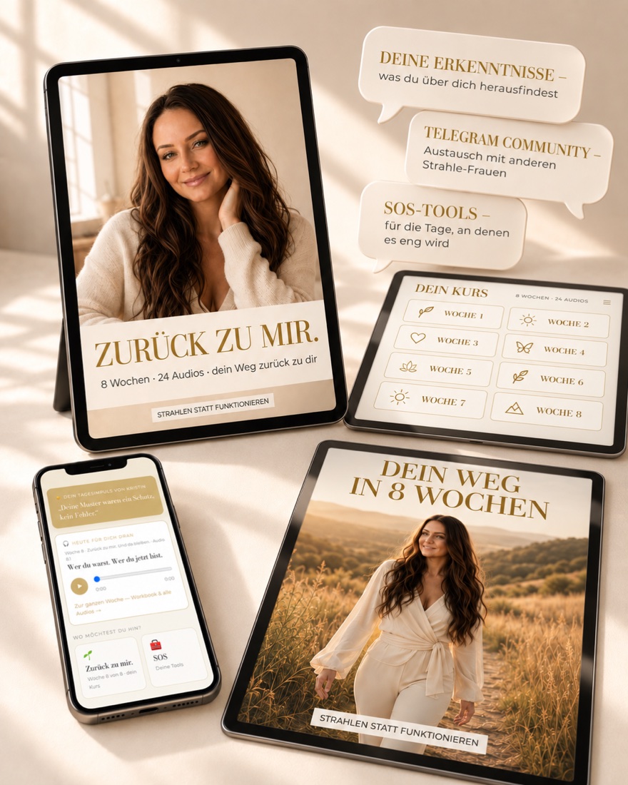 Der Kurs „Zurück zu mir.“ in der App auf dem Handy